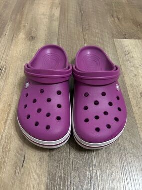 CROCS Classic Clog in Bright Purple with White Trim